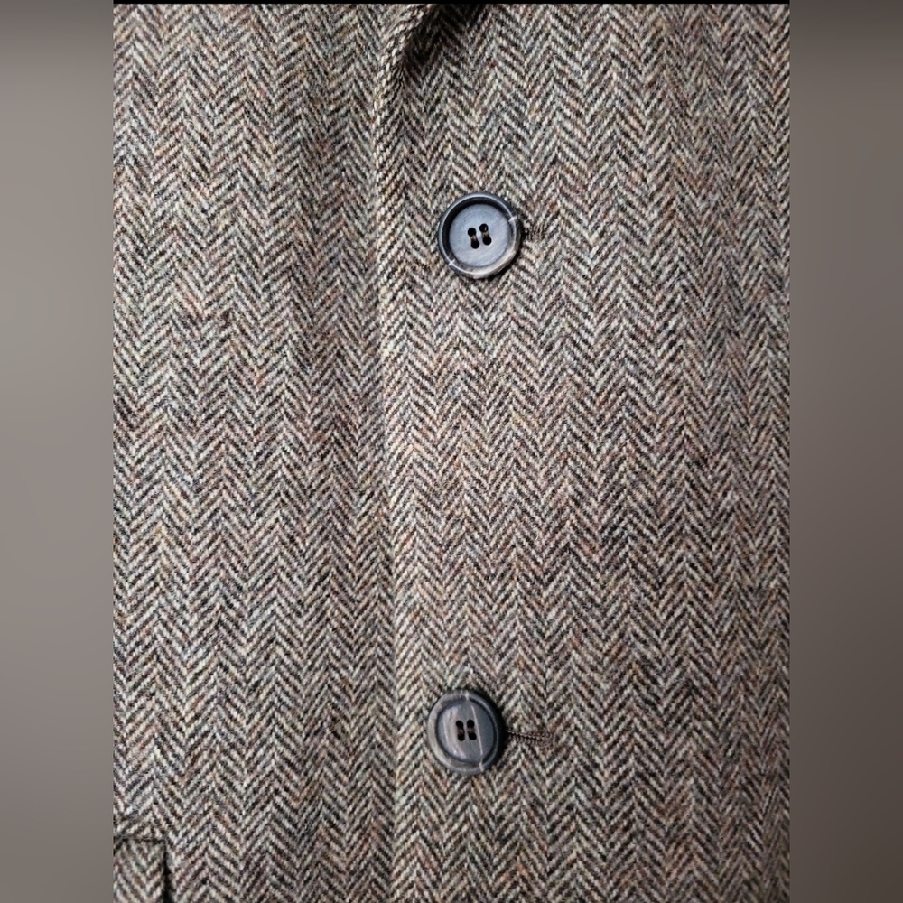 John Weitz by Palm Beach men's coat multicolor herringbone 100% wool 46 - Picture 10 of 12